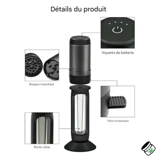 Grinder Électrique 2-en-1 — Broyeur Et Remplisseur de Tubes Détails