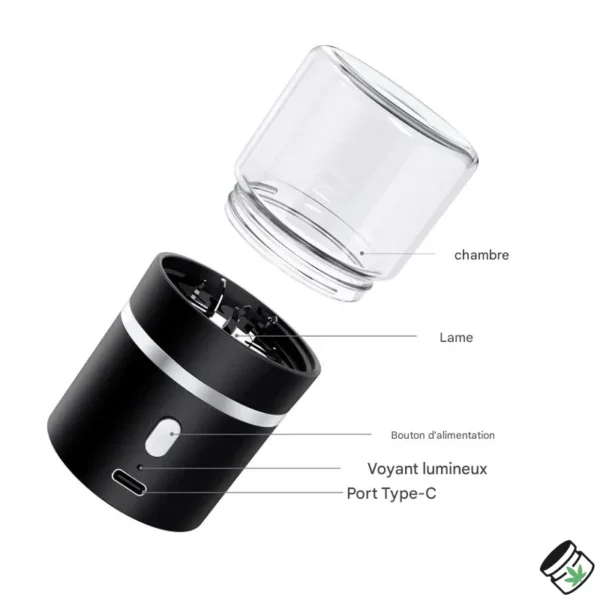 Grinder Électrique Automatique Réservoir en Verre Chambre
