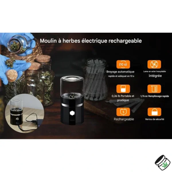 Grinder Électrique Automatique Réservoir en Verre Recharge
