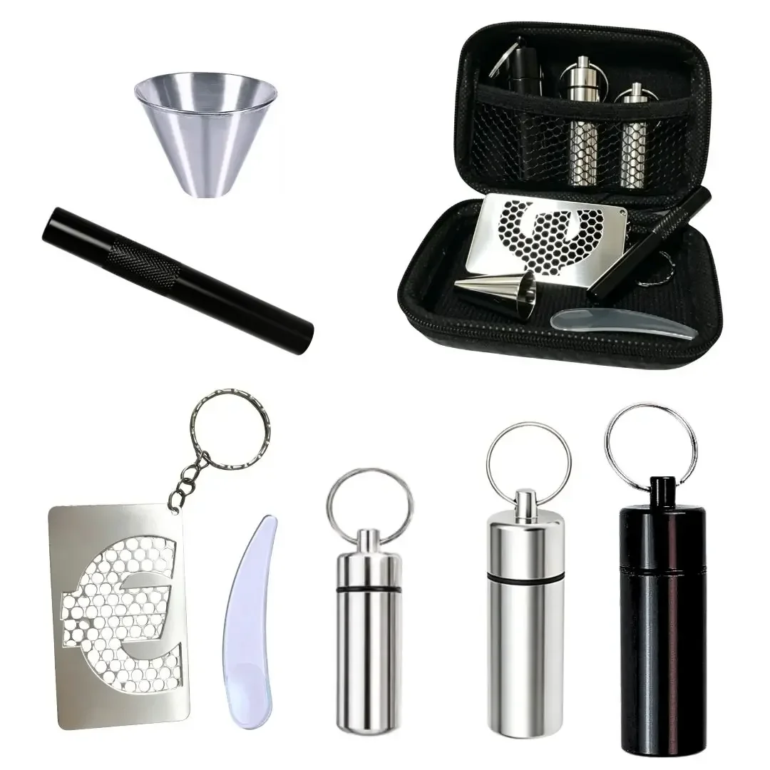 Grinder Card Portable avec Bouteille et Entonnoir en Aluminium