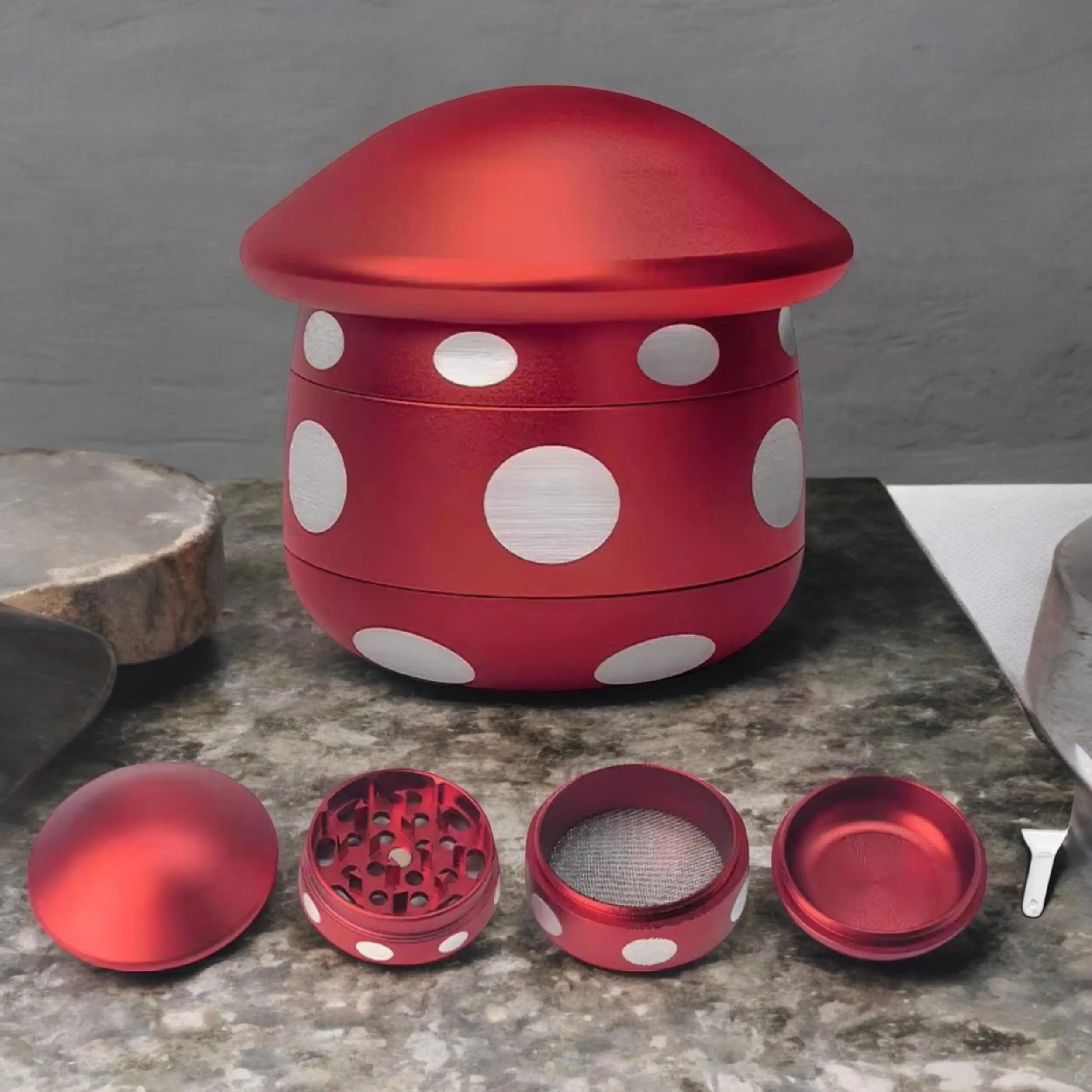 Grinder Aluminium Champignon 4 Pièces 63mm – Image 2