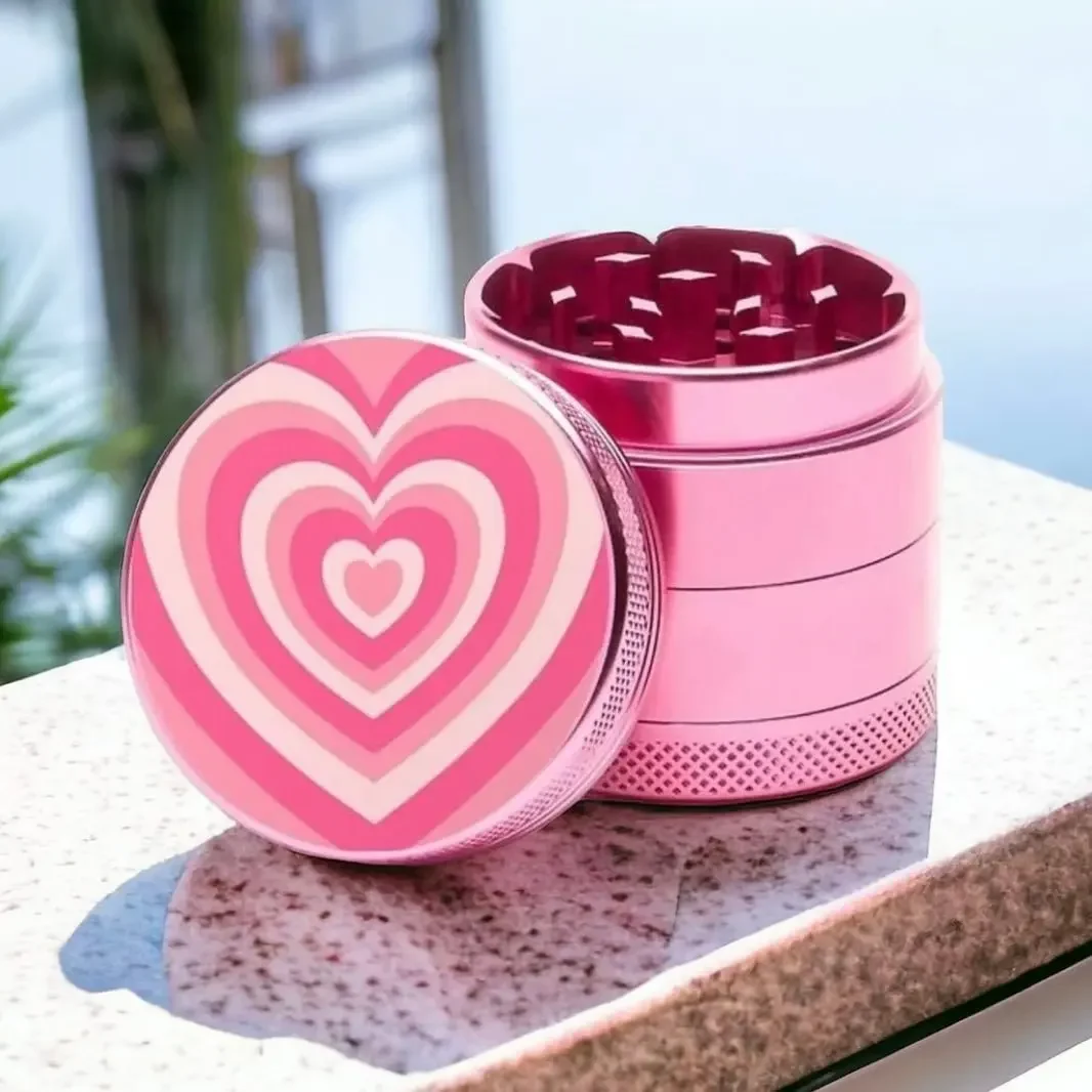 Grinder Aluminium Cœur Rose 4 Parties 40mm – Image 3