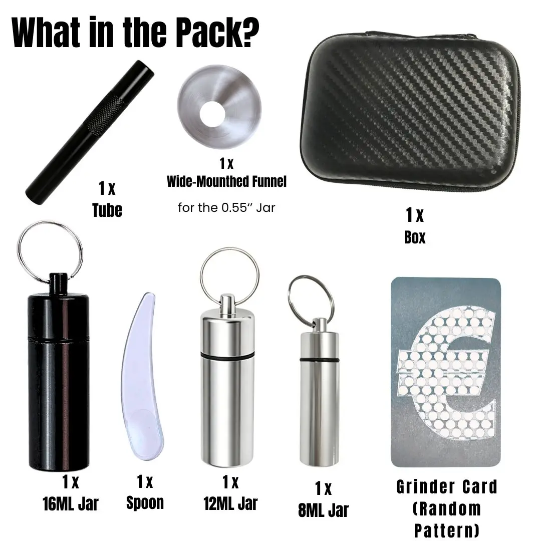Grinder Card Portable avec Bouteille et Entonnoir en Aluminium – Image 7