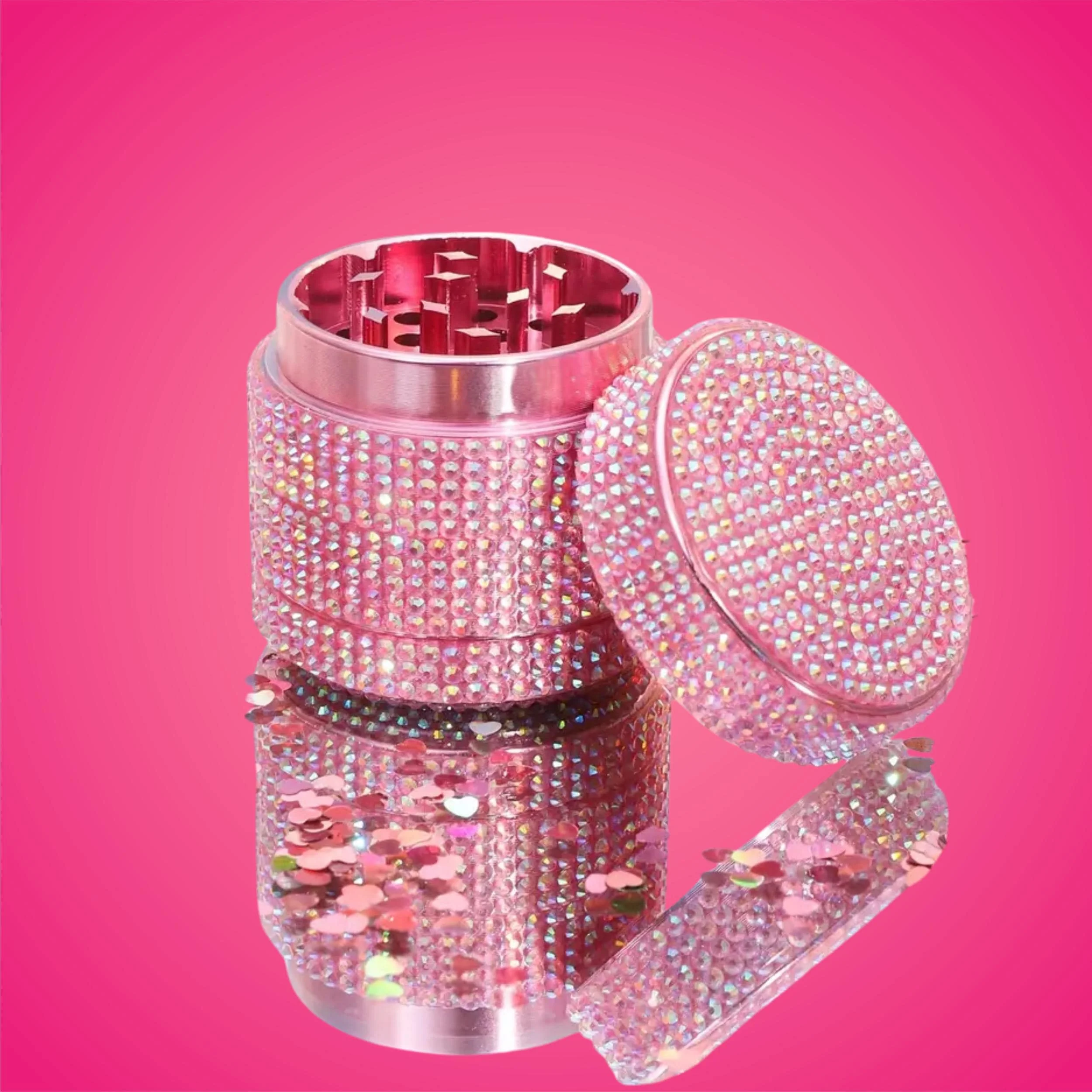 Grinder Aluminium Cœur Rose 4 Parties 40mm – Image 4