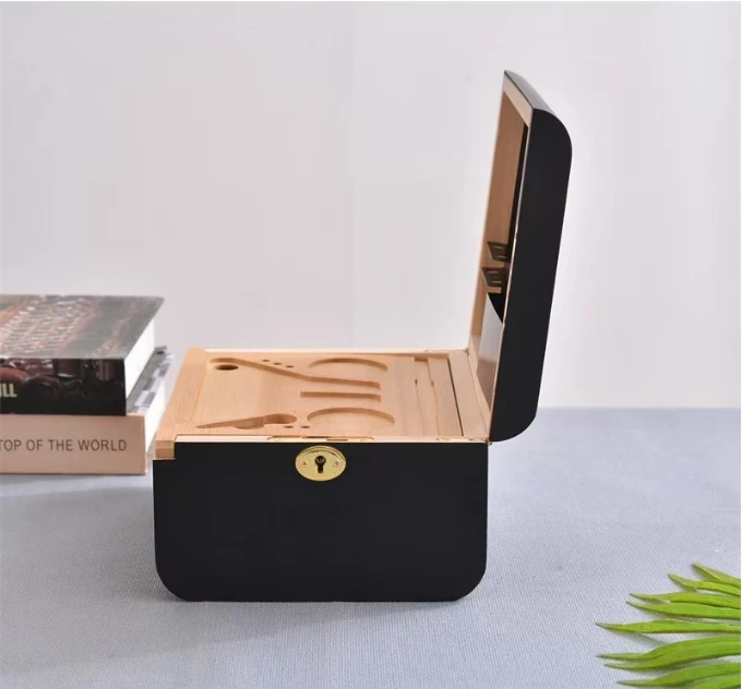 Coffret de Rangement en Bambou avec Plateau Amovible