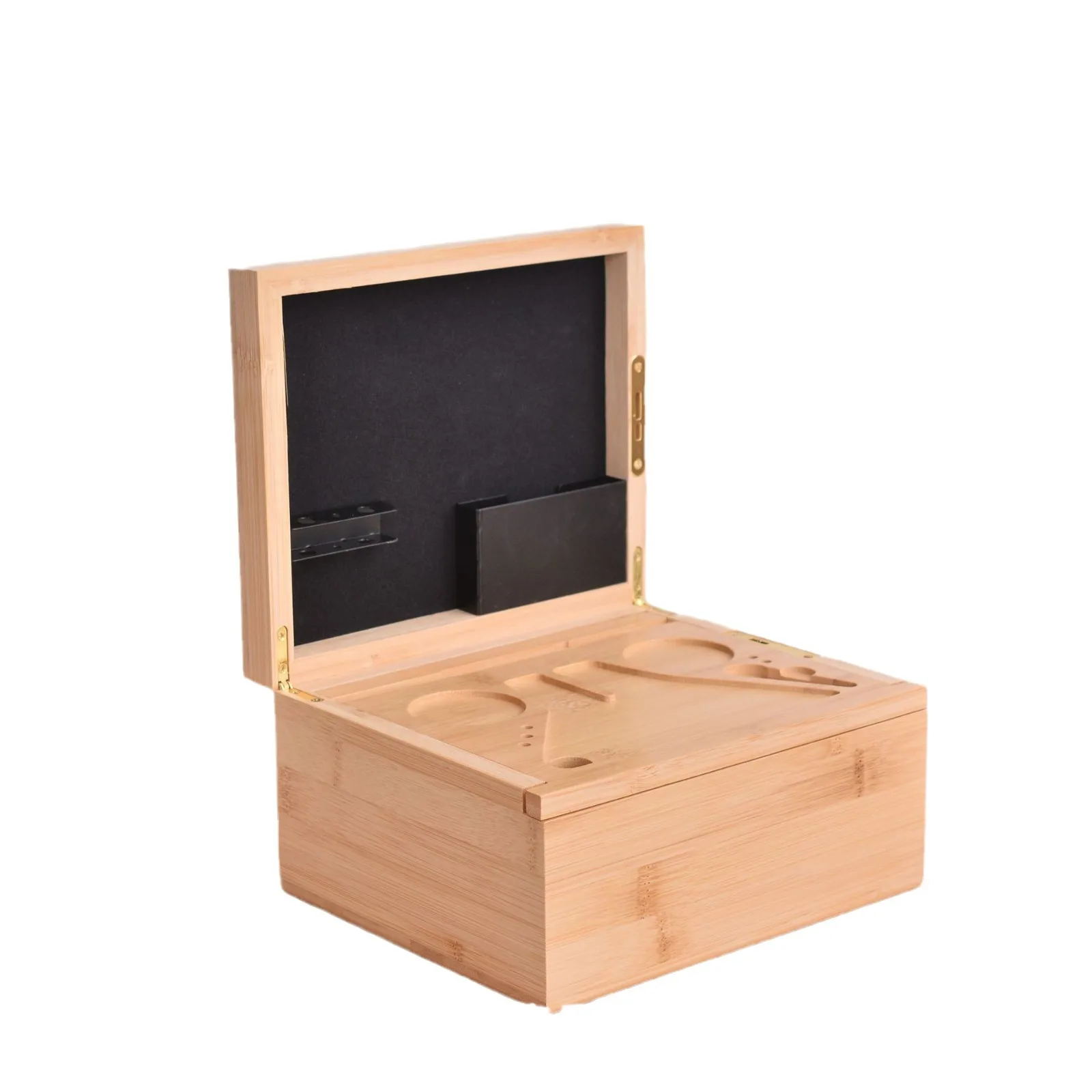 Coffret de Rangement en Bambou avec Plateau Amovible