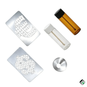 Grinder Card Portable avec Entonnoir et Bouteilles de Rangement